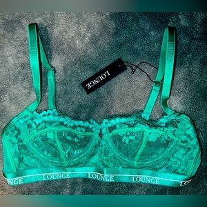 Lounge emerald green lace balcony bra NWT 32A Valentine’s Day Victoria’s Secret